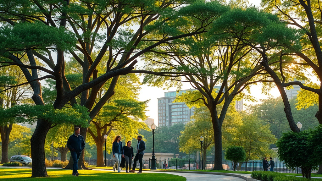 lush thriving urban landscape healthy trees tree health assessment
